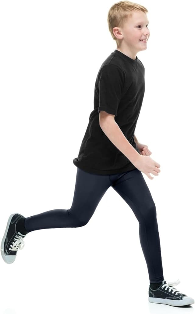 Detalle de Roadbox Boys Compression Leggings – Youth quick-dry athletic tights for football, basketball and PE base layers