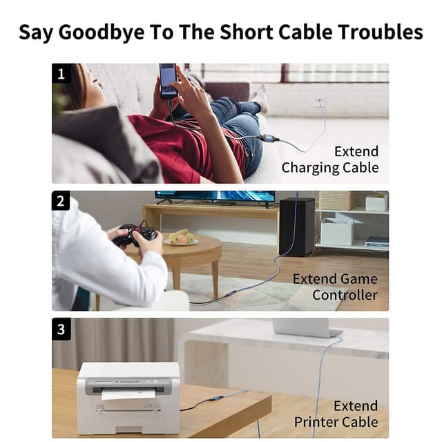 Thumbnail 5 de XGMATT USB Verlängerung 2M USB 3.0 Kabel