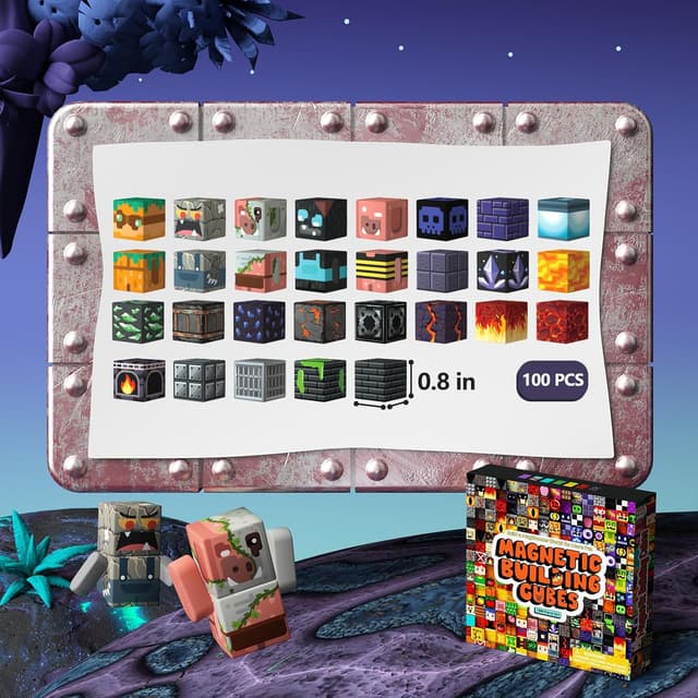 Thumbnail 4 de idoot 100PCS Magnetic Blocks STEM Building Set 0.8in 🧩