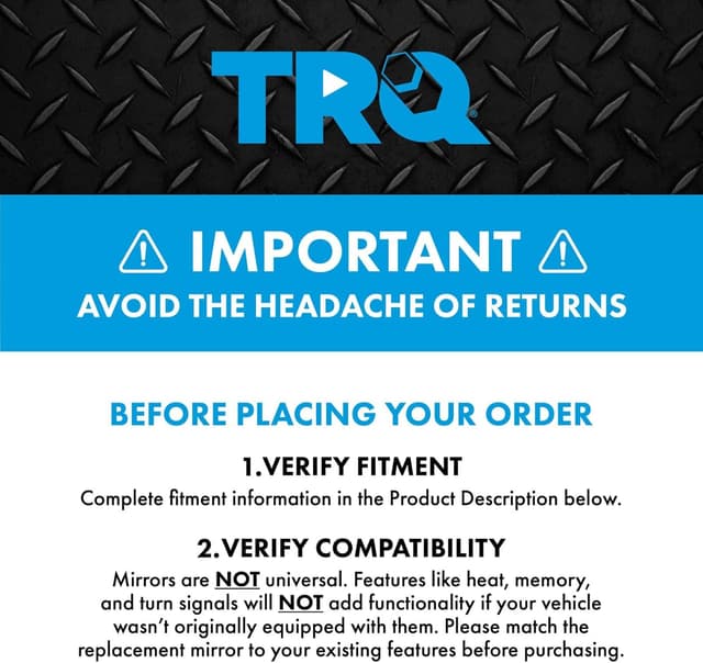 Detalle de TRQ Passenger Side Mirror Assembly (Electric Adjustment, Non-Heated, No Memory) for 2013-2017 Hyundai Santa Fe Sport HY1321199