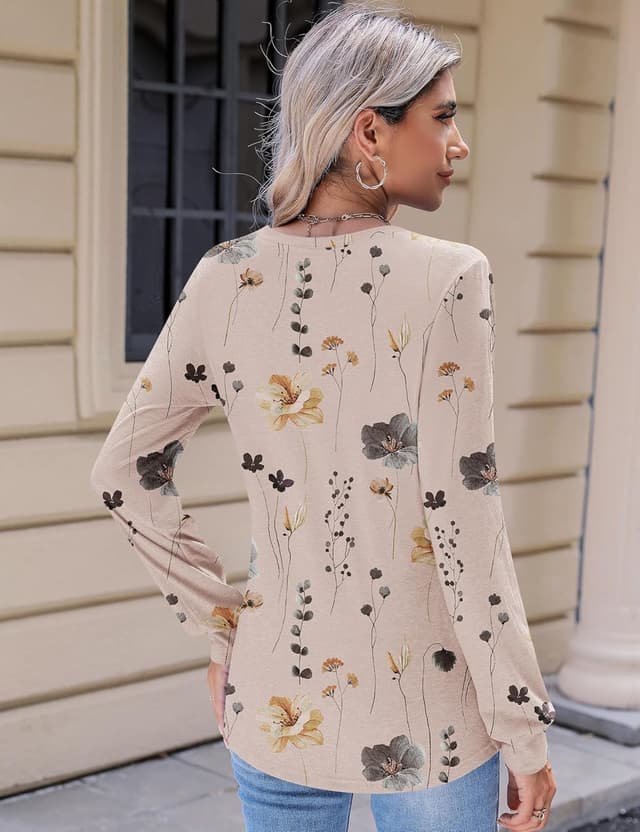 Detalle de Rapbin women’s casual short-sleeve crew neck pleated tunic T-shirt