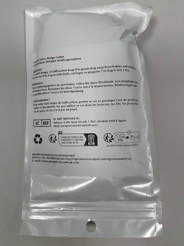 Detalle 2 de Porte-Badge personnalisé avec tour de cou, enrouleur et porte-cartes (strapp à clip à mousqueton pivotant)