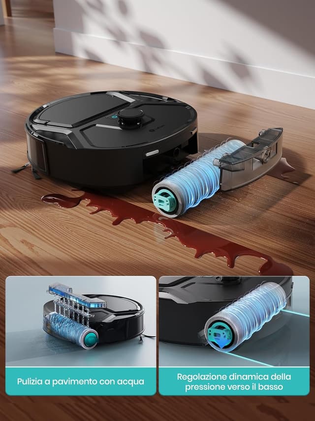 Detalle de Lefant M210PRO OMNI robot aspirapolvere e lavapavimenti con mappatura, laser dToF e autopulizia rullo