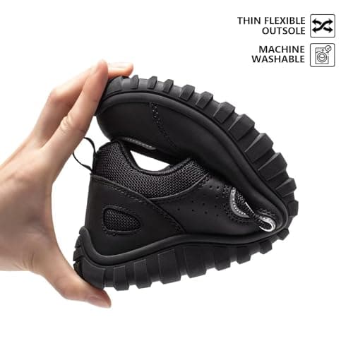 Detalle de HOBIBEAR zapatos barefoot para mujer con caja de dedos ancha y suela cero drop