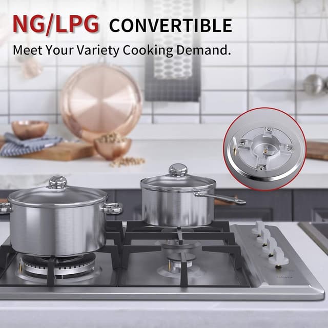 Detalle de Piano cottura gas 4 fuochi acciaio 585 mm