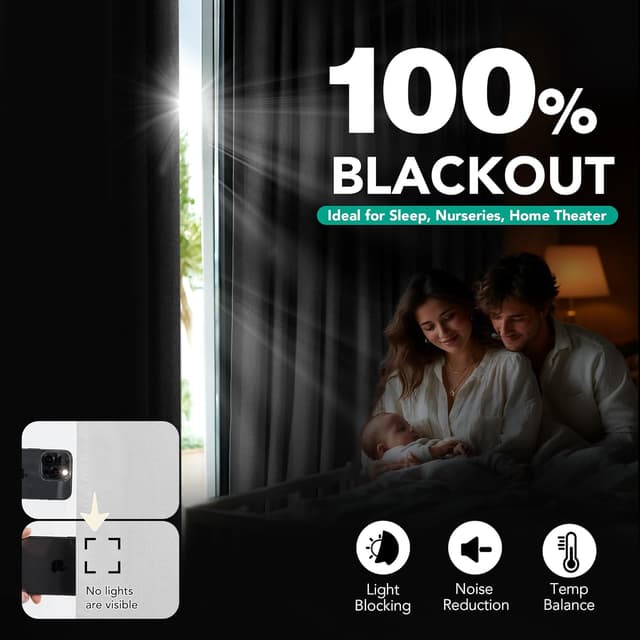 Thumbnail 2 de Deconovo Lot de 2 Rideaux occultants 55 x 130 cm 🪟