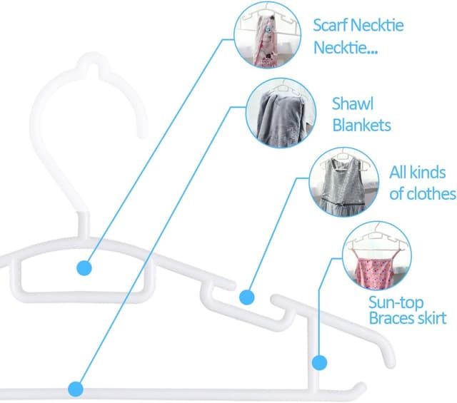 Thumbnail 4 de 60 cintres bébé en plastique, blanc, 30 cm ⚙