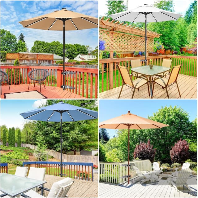 Detalle 2 de Lifeswell robuster Sonnenschirmhalter für Balkongeländer mit verstellbarer Stange (2,5–5,1 cm)