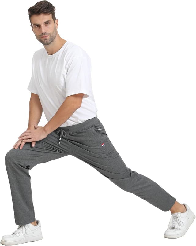 Detalle 2 de JustSun Jogginghose für Herren aus Baumwolle – Trainings- und Freizeithose mit Reißverschlusstaschen