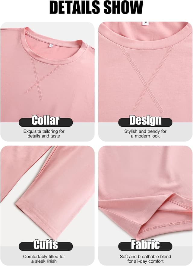 Detalle de Comdecevis Men’s 2-Pack Cotton Crewneck Longline T-Shirts (Hipster/Hip Hop)