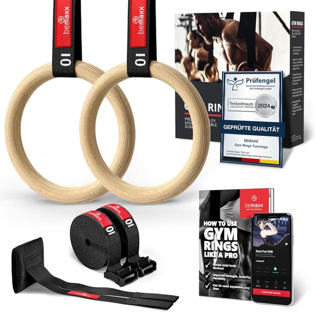 Imagen de BeMaxx Turnringe Holz 300 kg en OfertitasTOP