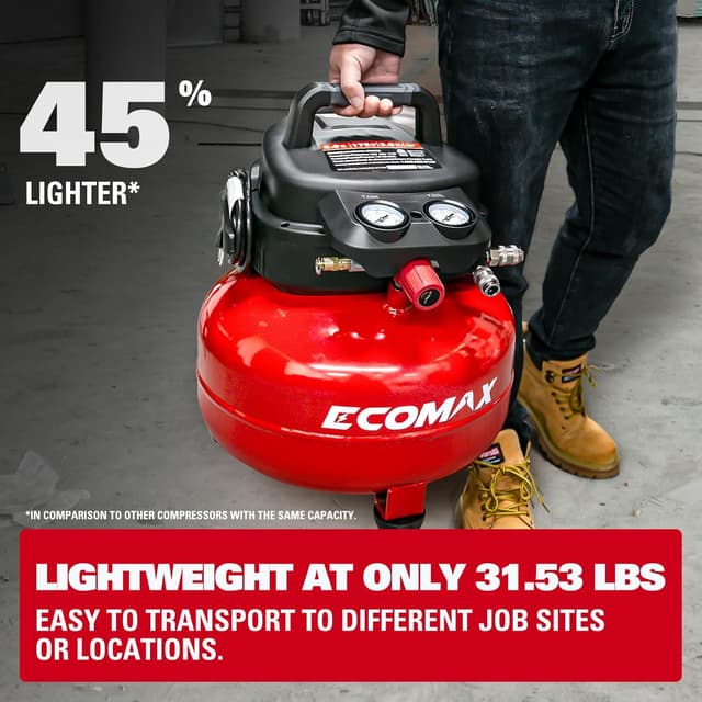 Thumbnail 4 de ECOMAX 6-Gallon Pancake Air Compressor 175 PSI