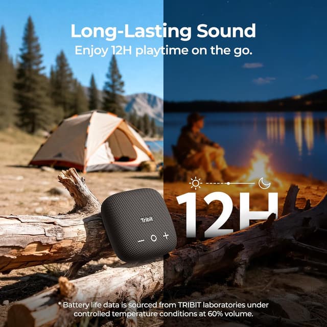 Detalle de Tribit StormBox Micro 2 Wireless Portable Speaker (IP67, Bluetooth 5.3, 10W, 12H) — Pocket Bass for Bike, Travel & Camping