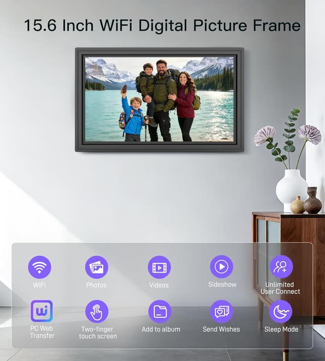 Thumbnail 6 de Uhale 64GB 15.6" WiFi Digital Picture Frame with 1920x1080 IPS Touch Screen (Uhale app, SD/USB)