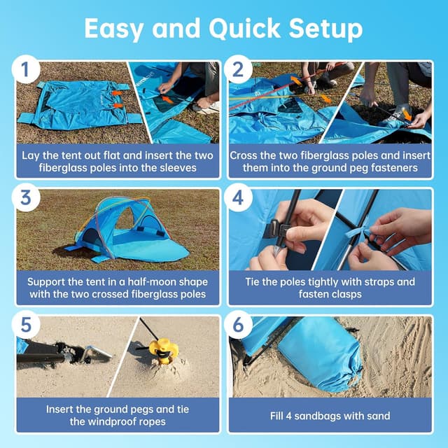 Thumbnail 5 de Raynesys Beach Tent Sun Shelter, UPF50+