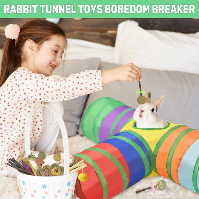 Detalle de Ousiya 26-in-1 natural rabbit toys set