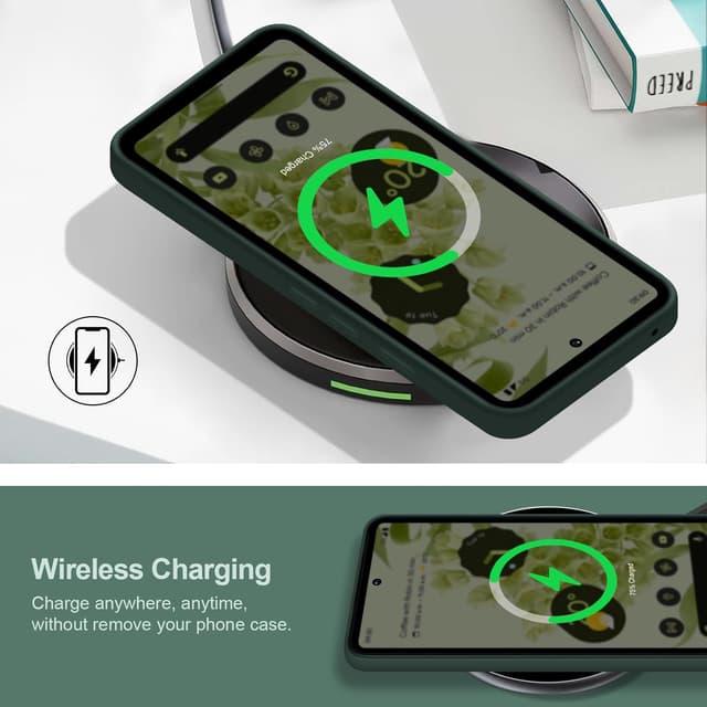 Thumbnail 6 de Btstring Hülle für Google Pixel 6 aus Silikon – Ganzkörper-Case mit weichem Mikrofaserfutter (Grün)