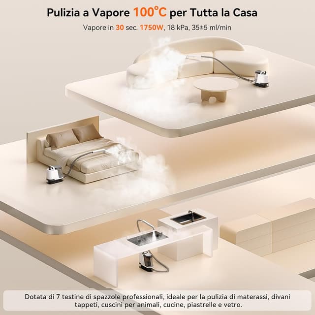Detalle de Uwant Lavatappeti 3in1 a vapore 600W