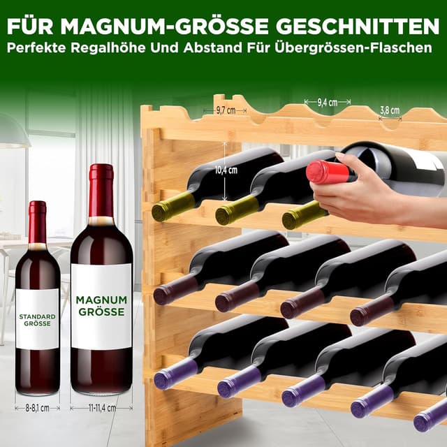 Thumbnail 4 de NutriChef Regal Schmal 24 Flaschen Weinregal aus Bambus đ·