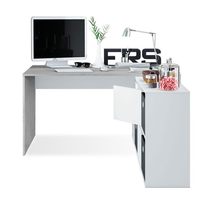 Detalle de Habitdesign Adapta XL mesa escritorio blanco/gris