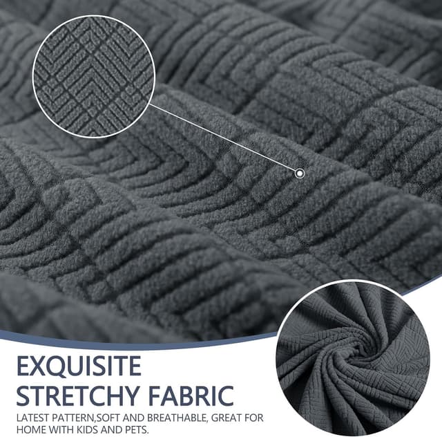 Detalle de Ystyle Copridivano 2 posti con braccioli super elasticizzato, antigraffio e antiscivolo, grigio scuro