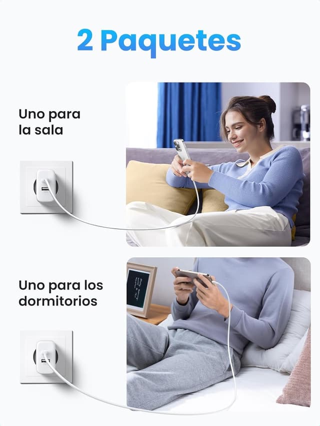 Thumbnail 7 de UGREEN Cargador USB C GAN 20W 2-Pack ⚡ Compatible iPhone y Galaxy