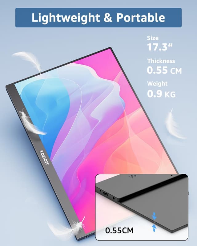 Detalle 2 de Yodoit Monitor portatile 17,3 pollici FHD