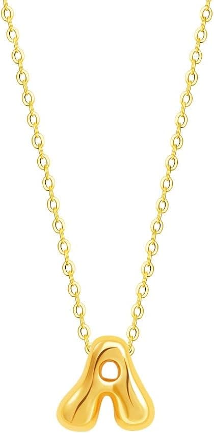 Thumbnail 6 de Viwind Buchstaben-Anhänger Halskette für Damen (18k Gold) – A-Z Bubble Letter, 48 cm verstellbar, mit Geschenkbox