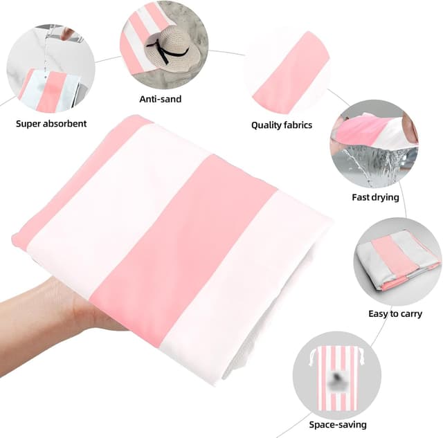 Detalle 2 de CNMTCCO Large Beach Towel 160x90cm Light Pink