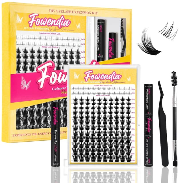 Detalle de Fowendia Lash Clusters Kit “California Sunset” (8–18mm) for DIY Lash Extensions