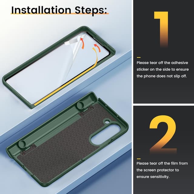 Thumbnail 6 de VEGO for Galaxy Z Fold 5 Case with Hinge Protection, Screen Protector, 360° Magnetic Kickstand & Slide Camera Cover (Green)