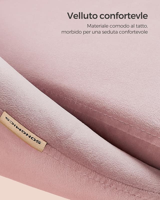 Detalle 1 de SONGMICS Sedia da Studio girevole rosa
