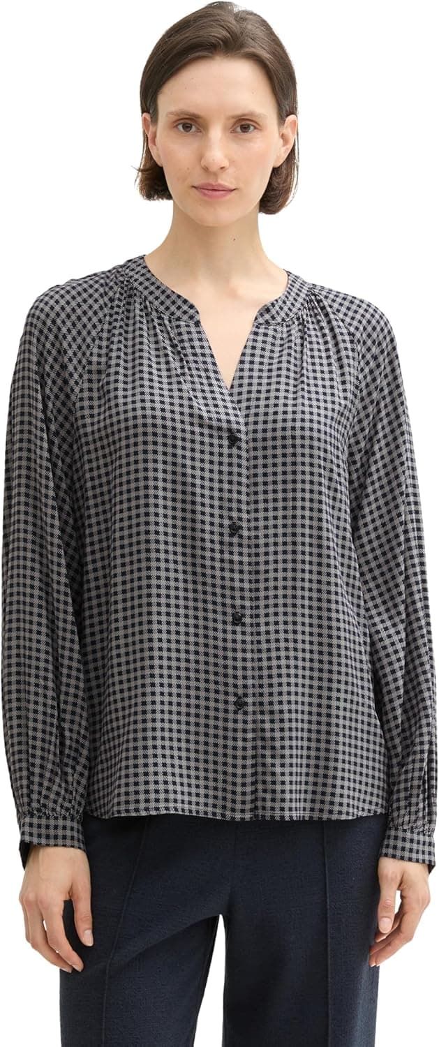 Detalle de Tom Tailor 1043215 Bluse aus Viskose, Loose Fit