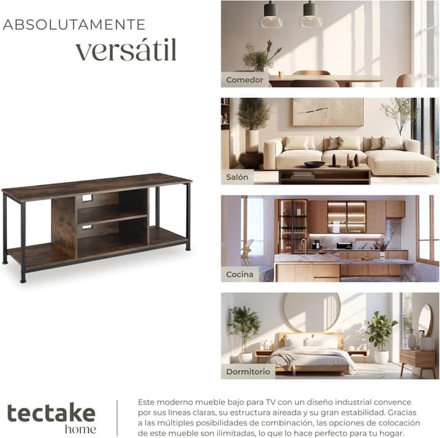 Thumbnail 6 de tectake Mueble TV Salon Industrial 120x40x50