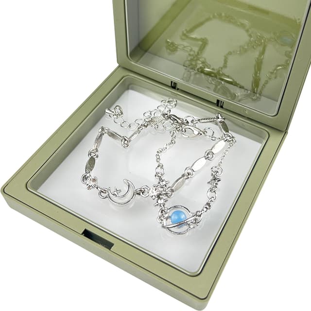 Detalle de YOSKAEDI Romantisches Armband 2er Set 17 bis 22 cm