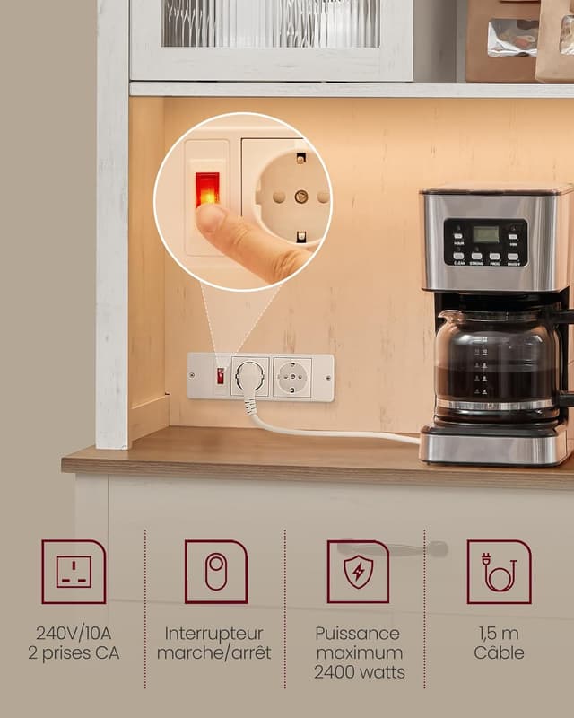 Thumbnail 5 de VASAGLE BBK363W22V1 meuble de rangement 180,6 cm