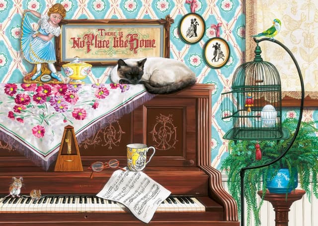 Detalle de Puzzle Ravensburger Wonder Forge Piano Cat de 1000 pièces (adultes)