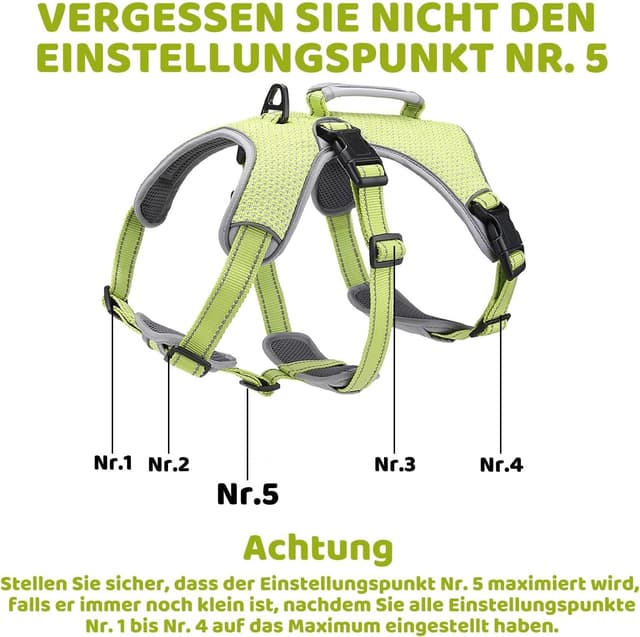 Detalle de BELPRO Mehrzweck-Hundegeschirr (ausbruchsicher, kein Ziehen, reflektierend) – verstellbare Weste mit gepolstertem Griff, für große/aktive Hunde