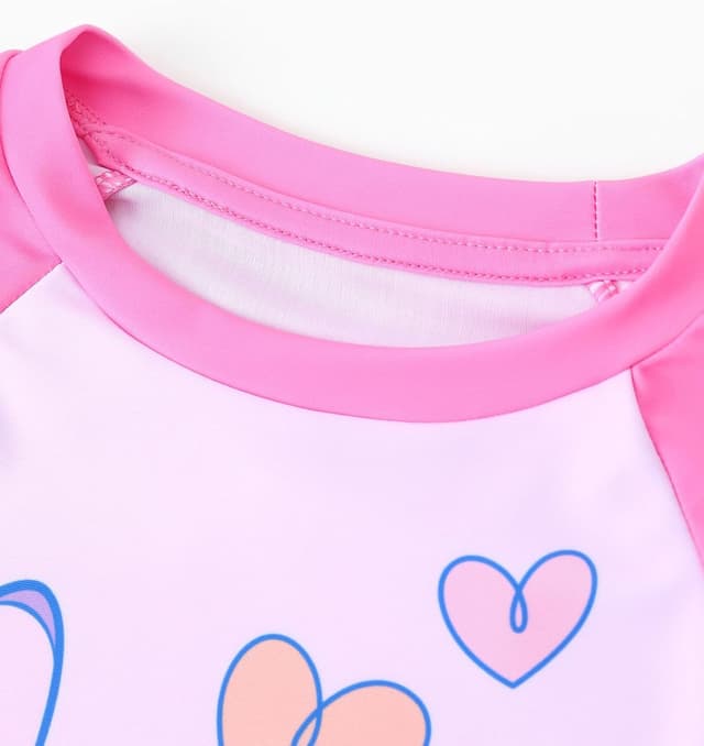 Detalle 2 de Disney Frozen Elsa Princess Girls Two-Piece UPF 50+ Quick-Dry Swim Rashguard Set