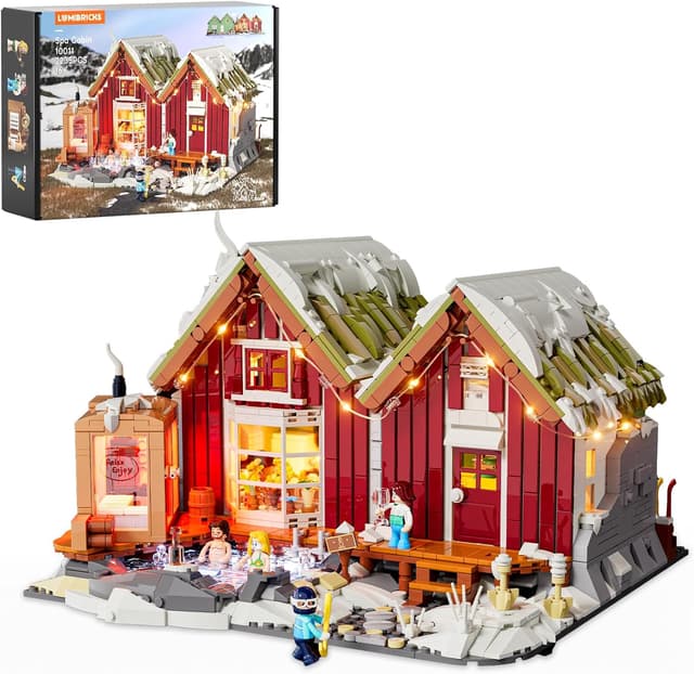 Detalle de Cabane spa nordique Lumibricks Island Spa Cabin avec LED – 2 235 pièces