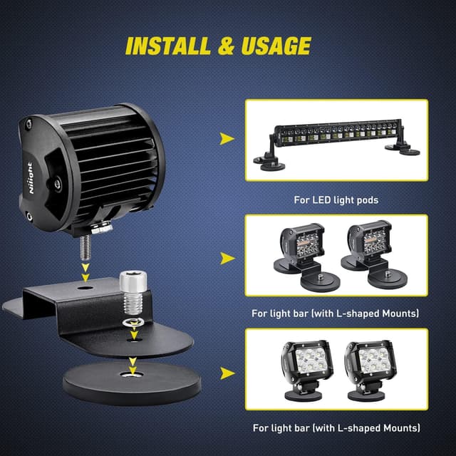 Detalle 2 de Nilight Magnetic Base Light Bar Mounts for LED Pods