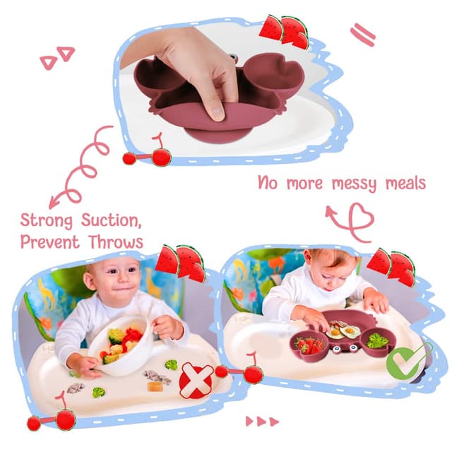 Detalle 1 de Vicloon Baby Teller Silikon 3 Fächer