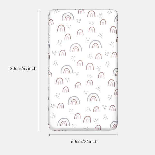 Detalle 2 de GLLQUEN BABY 2 Pack Cot Sheets (Microfibre, Breathable) for Oval/Hourglass Bassinets, 120 x 60cm