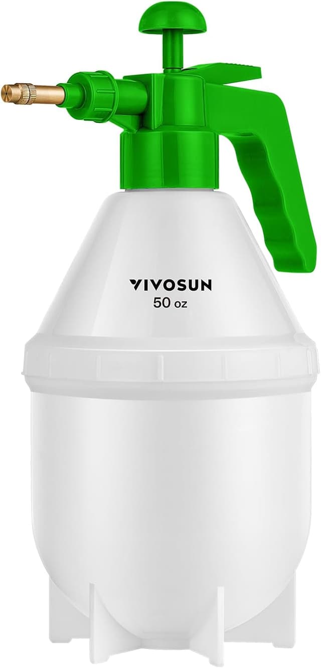 Detalle de VIVOSUN spruzzatore nebulizzatore manuale a pressione da 1,5 L con ugello in ottone regolabile (verde)