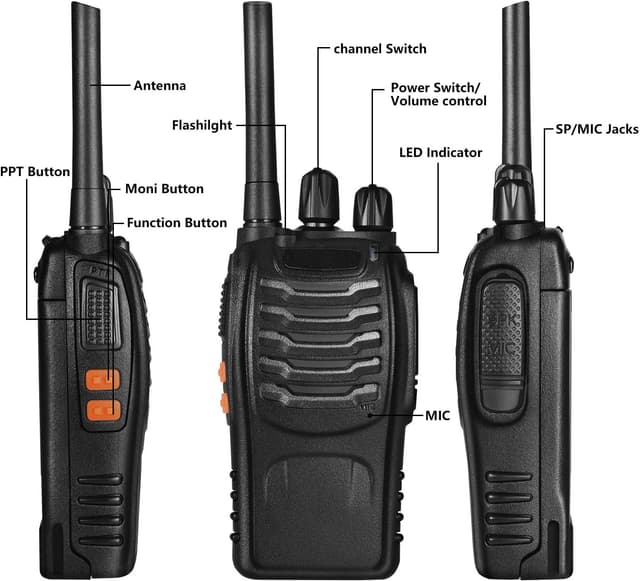 Detalle de Nestling 10pc Two-Way Radio Walkie Talkies (16CH, long-range up to 3 miles, LED light, voice prompt)