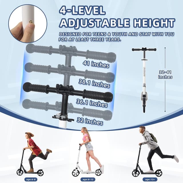 Thumbnail 3 de Nattork Kick Scooter 220 lb Capacity