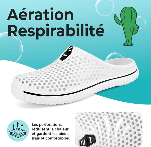 Detalle de SAGUARO Chaussures de jardin chaussons anti-dérapants Homme/Femme, 36 à 45