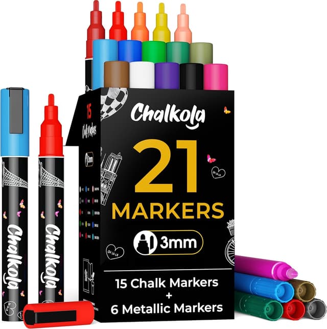 Imagen de Chalkola Marqueurs Craie Pointe Fine 3mm en OfertitasTOP