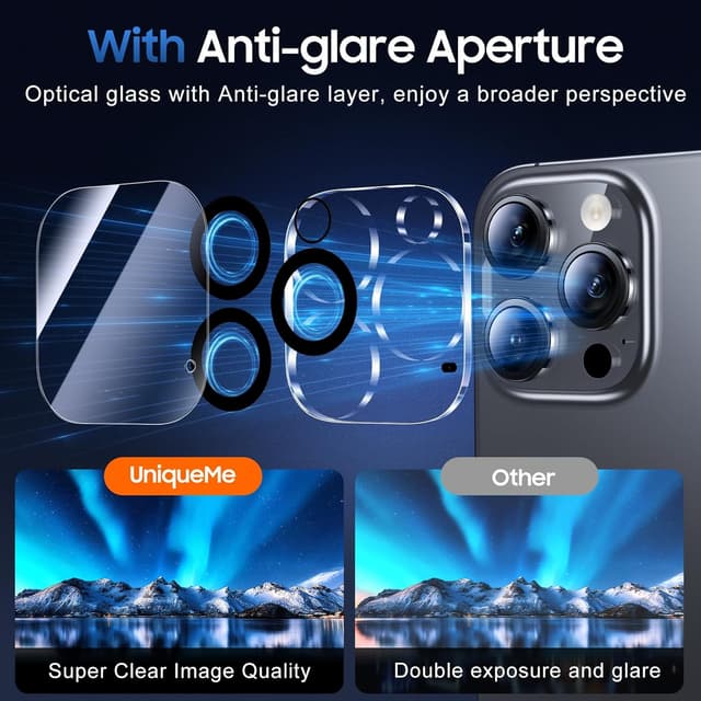 Thumbnail 3 de UniqueMe Kameraschutz iPhone 16 Pro/Max 9H