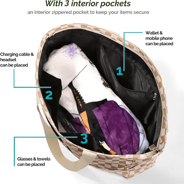 Thumbnail 5 de HOMESPON Large Waterproof Beach Tote 45x38cm